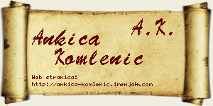 Ankica Komlenić vizit kartica